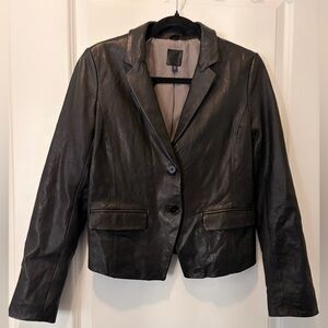 GAP Edition 2011 Women's Black Genuine Leather Blazer Jacket - Size 4